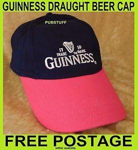 Draft Beer Harp Logo - GUINNESS IRISH DRAUGHT BEER BASEBALL RED CAP GENUINE MERCHANDISE