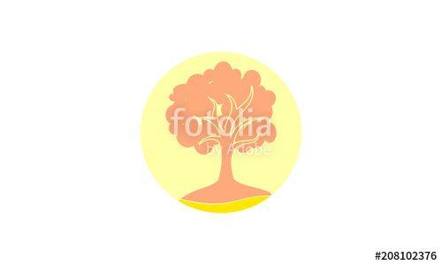 Yellow Tree in Circle Logo - Tree in the circle logo