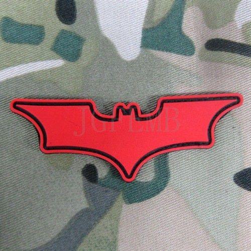 Red Bat Symbol On Logo - RED Batman Logo Military Tactical Morale 3D PVC Patch Badges PB665 ...