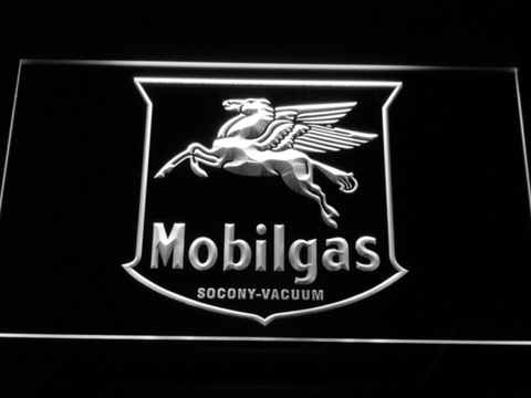 Old Shield Logo - Mobilgas Old Shield Logo LED Neon Sign