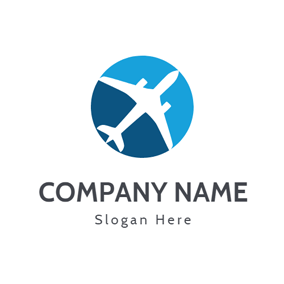 Blue Airplane Logo - Free Transportation Logo Designs. DesignEvo Logo Maker