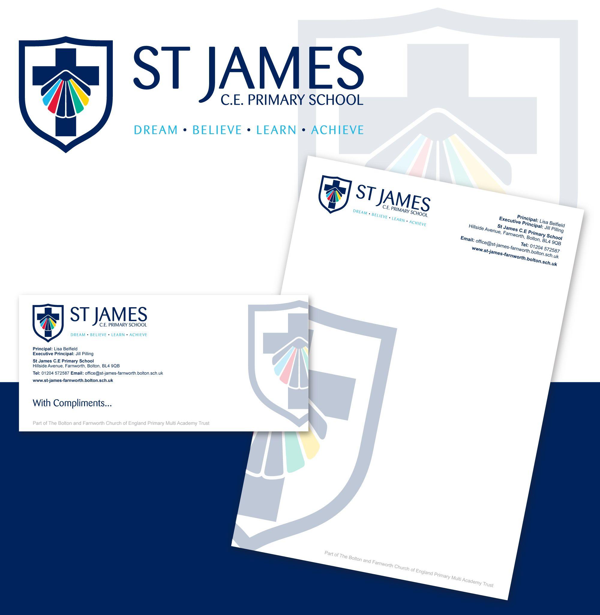 School Email Logo - Our Work School logo Design James. Hive Education