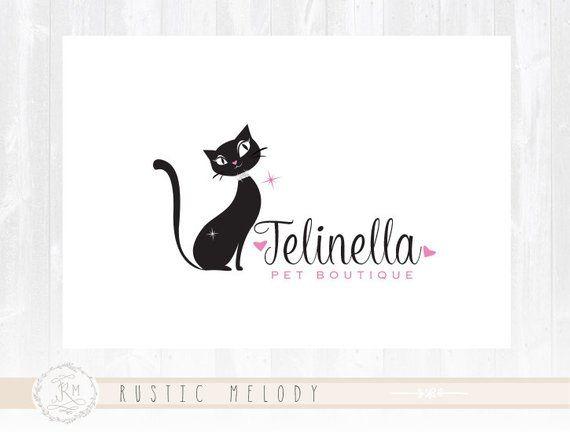 Animal Fashion Logo - Cat Logo Design Fashion Logo Boutique Logo Pet Shop Logo Kitty