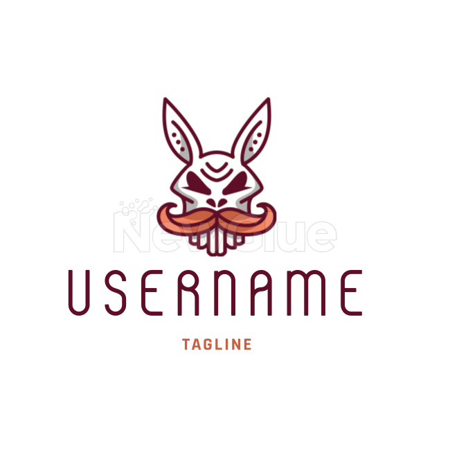 Animal Fashion Logo - Newglue | Playful mustache bunny moustache rabbit skull animal ...