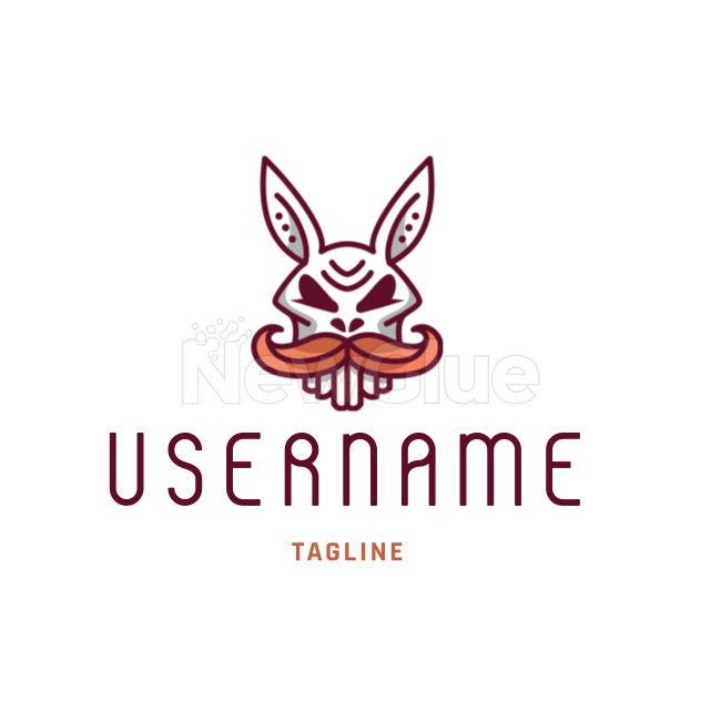 Animal Fashion Logo - Newglue. Playful mustache bunny moustache rabbit skull animal