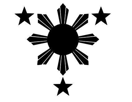 Black Sun Logo - Philippines Flag 1 Sun and 3 Stars Logo Vinyl Sticker