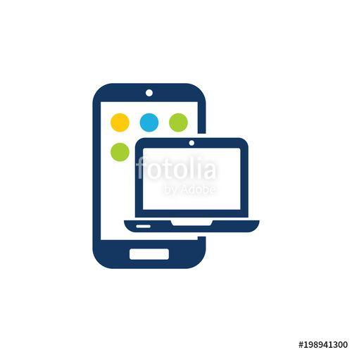 Mobile Lap Top Logo - Laptop Mobile Phone Logo Icon Design Stock Image And Royalty Free
