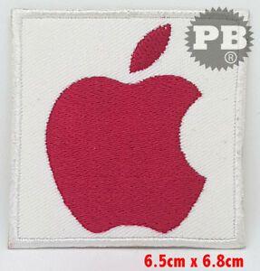 Mobile Lap Top Logo - RED APPLE LOGO mobile laptop logo embroidered Iron on Patch UK ...