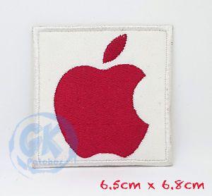 Mobile Lap Top Logo - RED APPLE LOGO mobile laptop logo Iron Sew on Embroidered Patch UK
