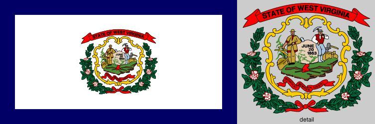 WV Flag Logo - Flag of West Virginia. United States state flag