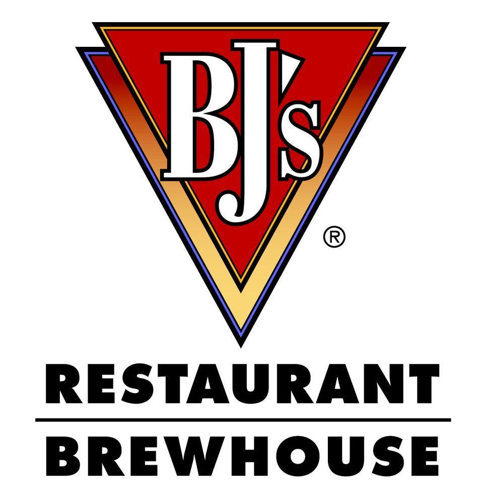 Red and Orange Triangle Restaurant Logo - BJ's Restaurant & Brewhouse