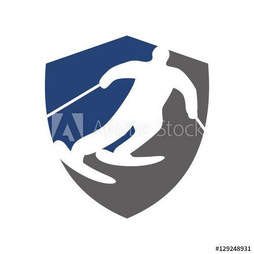 Snow Jet Logo - ski logo vector. snow boarding logo. this stock vector