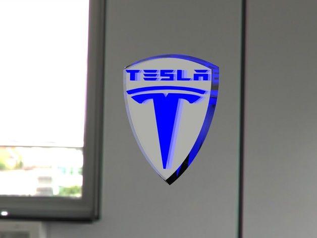 Blue Tesla Logo - Tesla Logo by Zauce - Thingiverse