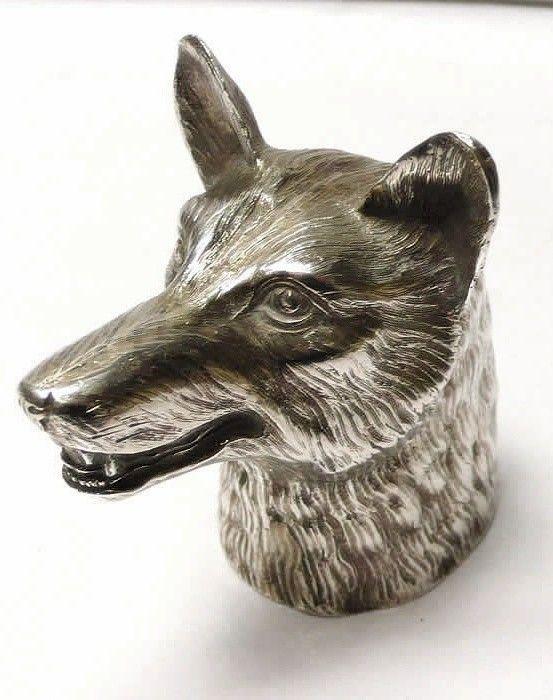 Silver Fox Head Logo - Vintage Silver Fox Head Stirrup Cup by RICHARD COMYNS - waxantiques