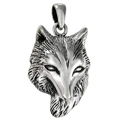 Silver Fox Head Logo - Sterling Silver Fox Head Pendant: Jewelry
