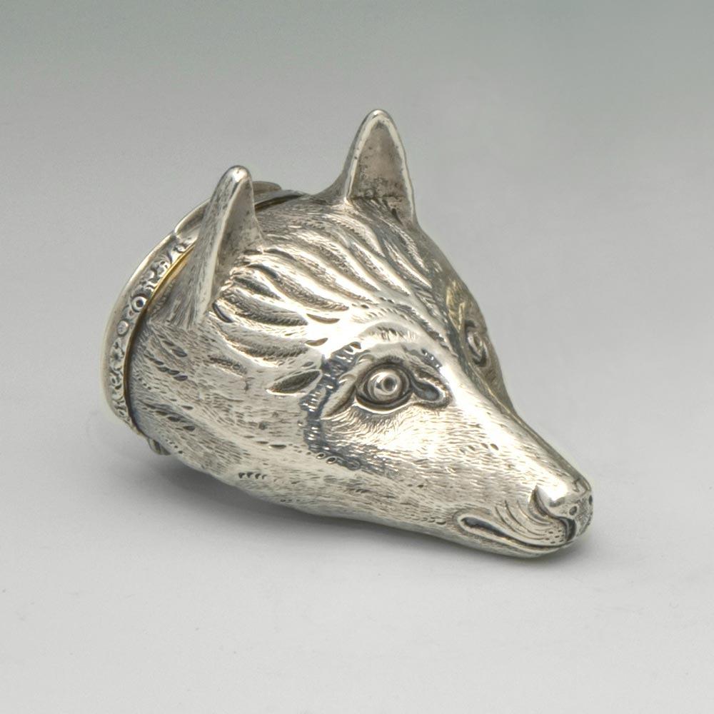 Silver Fox Head Logo - SOLD - A George IV Antique English Silver Fox Head Snuff Box