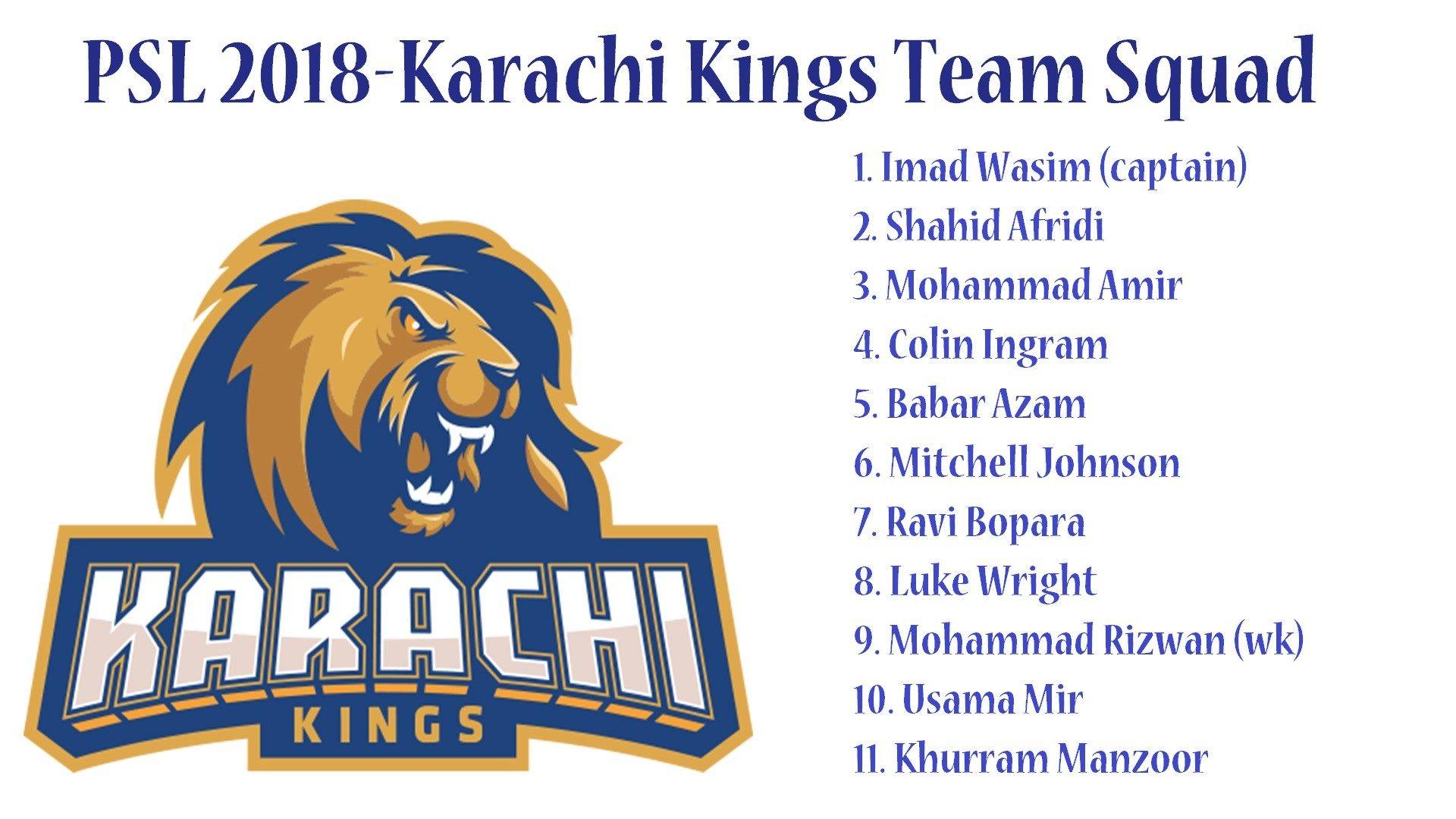King Squad Logo - Karachi Kings Team Squad 2018. Karachi Kings HD Logo Wallpaper