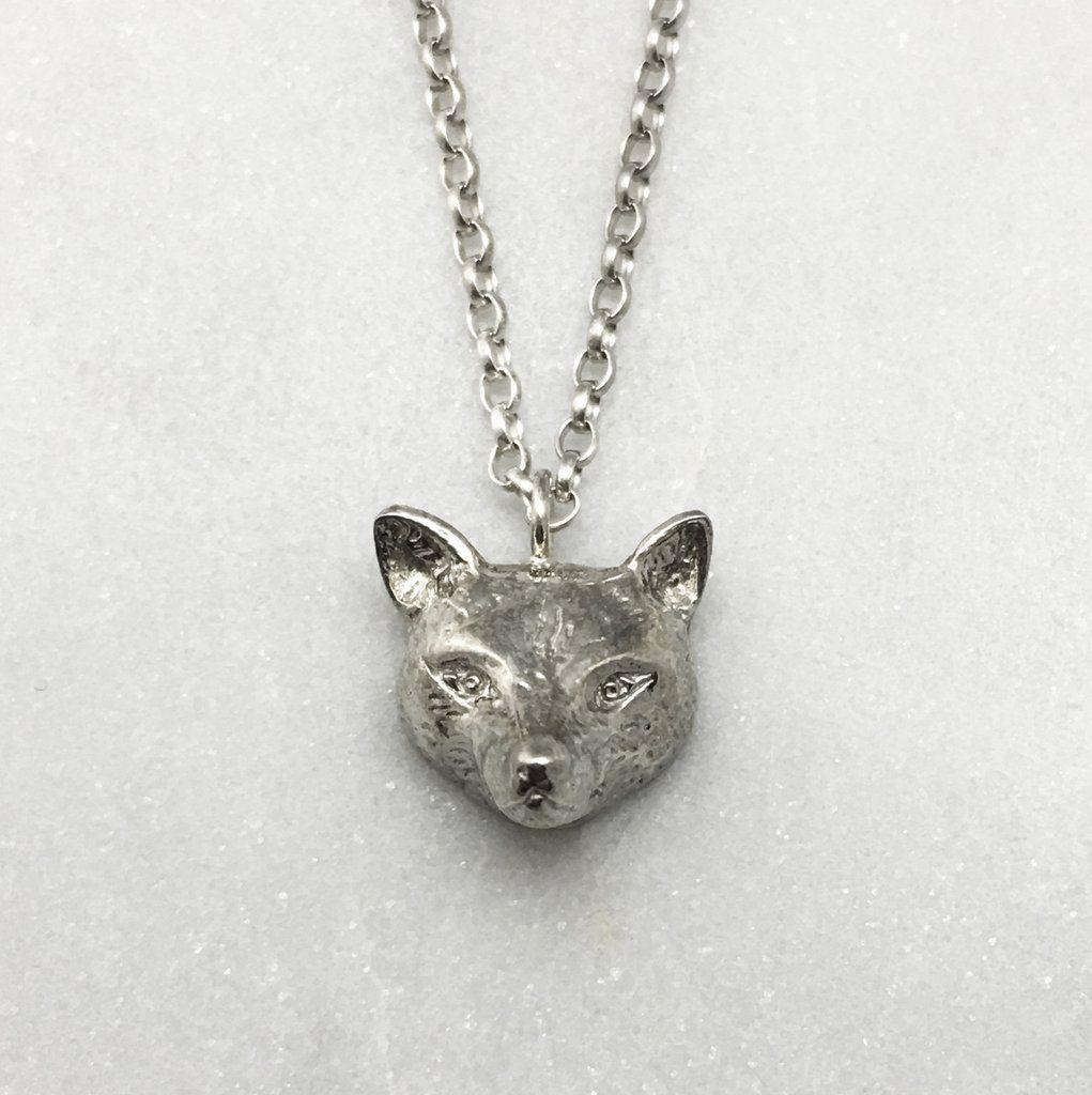 Silver Fox Head Logo - Silver Fox Head Necklace