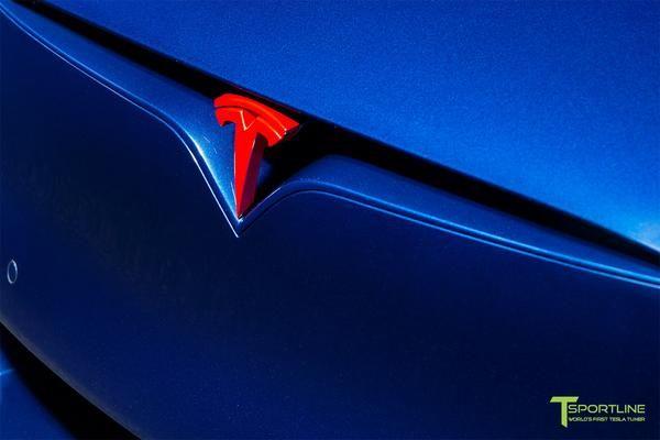 Blue Tesla Logo - Deep Blue Metallic Tesla Model S Bentley Red Interior