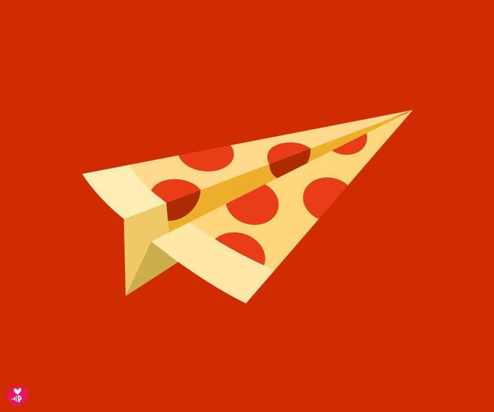 Red and Orange Triangle Restaurant Logo - Logos Criativos: Pizzarias. Pizza. Pizza logo, Logos, Graphic