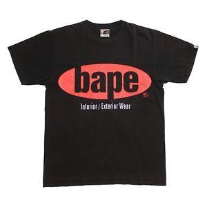 Og BAPE Logo - BAPE A BATHING APE OG Krylon Logo Tee Black Red shark camo 1st ...