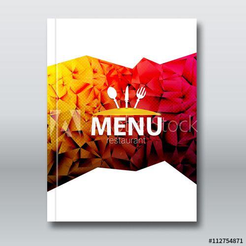 Red and Orange Triangle Restaurant Logo - Restaurant Menu Card Broschure template. Modern triangle polygonal