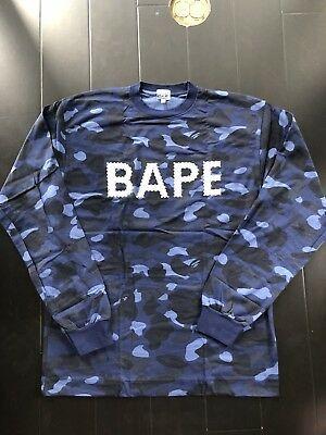 Og BAPE Logo - BNIB A BATHING Ape OG Swarovski Crystals Bape Logo Blue Camo T Shirt ...