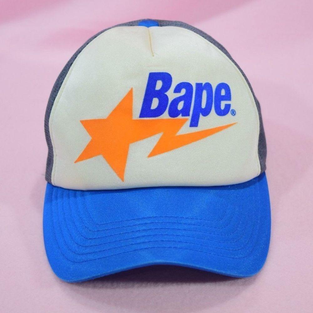 Bathing Ape Star Logo - eBay #Sponsored Og Bape Bapesta Star Logo Blue Orange Trucker Hat ...