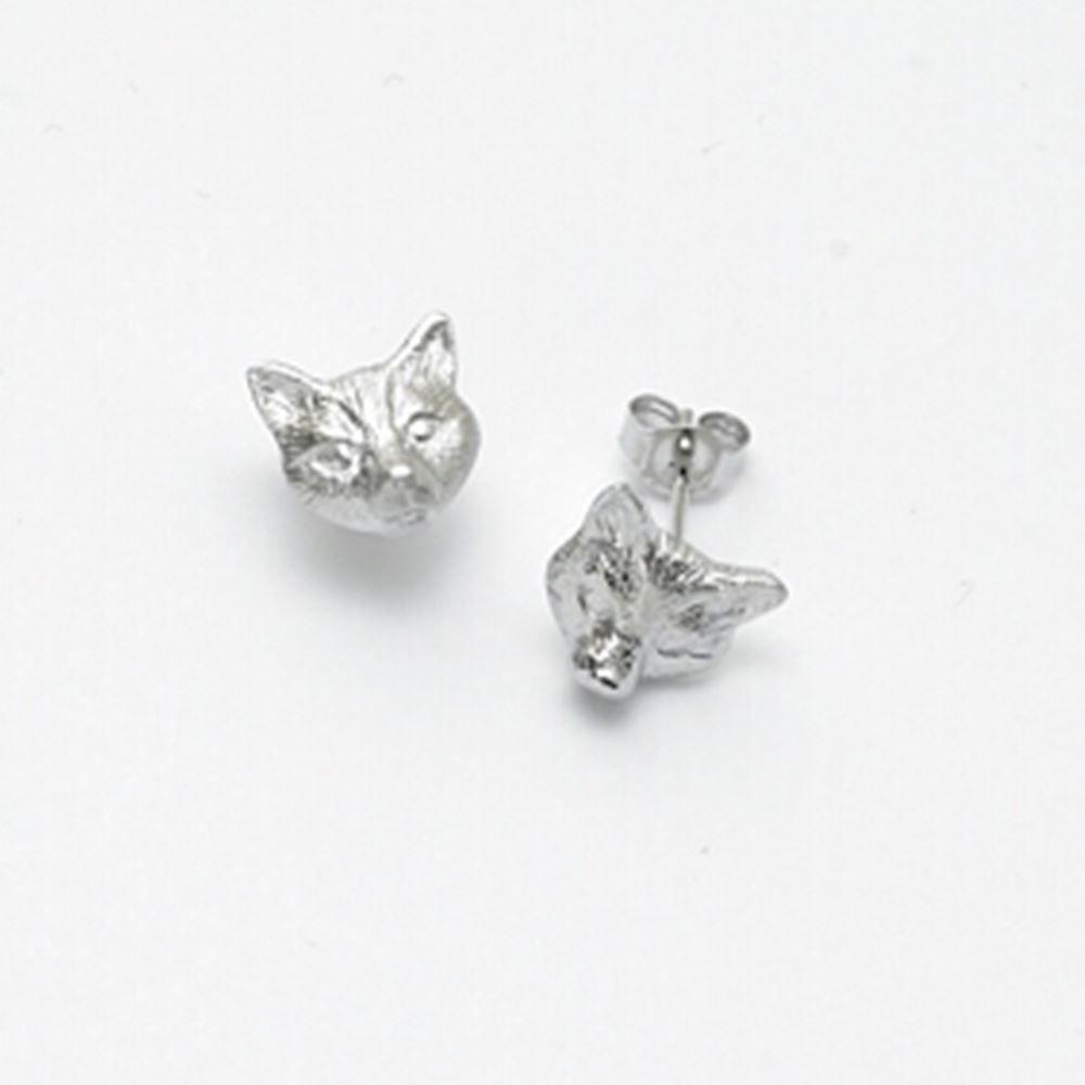 Silver Fox Head Logo - Falabella Sterling Silver Fox Head Stud Earrings with Presentation ...
