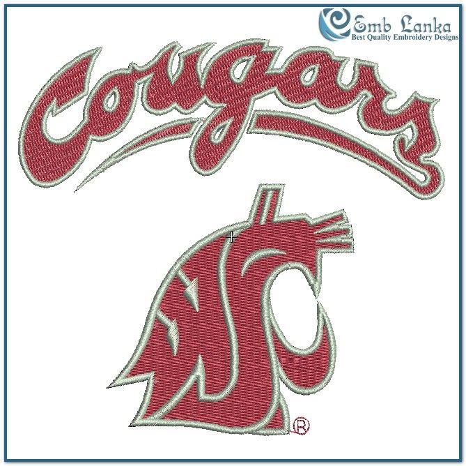 Washington State University Logo - Washington State University Logo 2 Embroidery Design | Emblanka.com