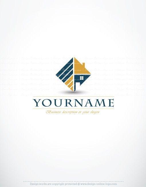 Real Estate Business Logo - Exclusive Design: Golden Abstract Real Estate Logo + Compatible FREE ...
