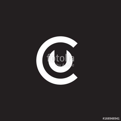 U Letter C Logo - Initial lowercase letter logo cu, uc, u inside c, monogram rounded