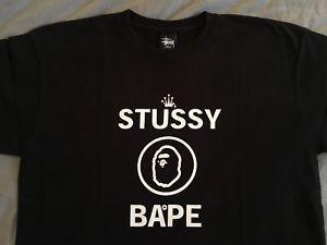 Stussy Logo - A Bathing Ape x Stussy Logo T Shirt Bape Nigo Pharrell | eBay