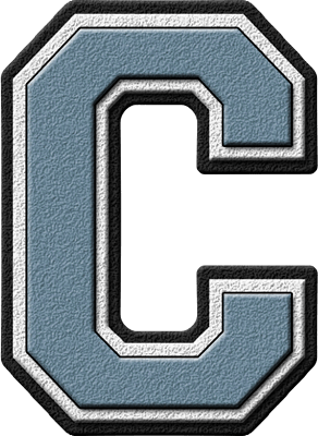 U Letter C Logo - Presentation Alphabets: Columbia Blue Varsity Letter C