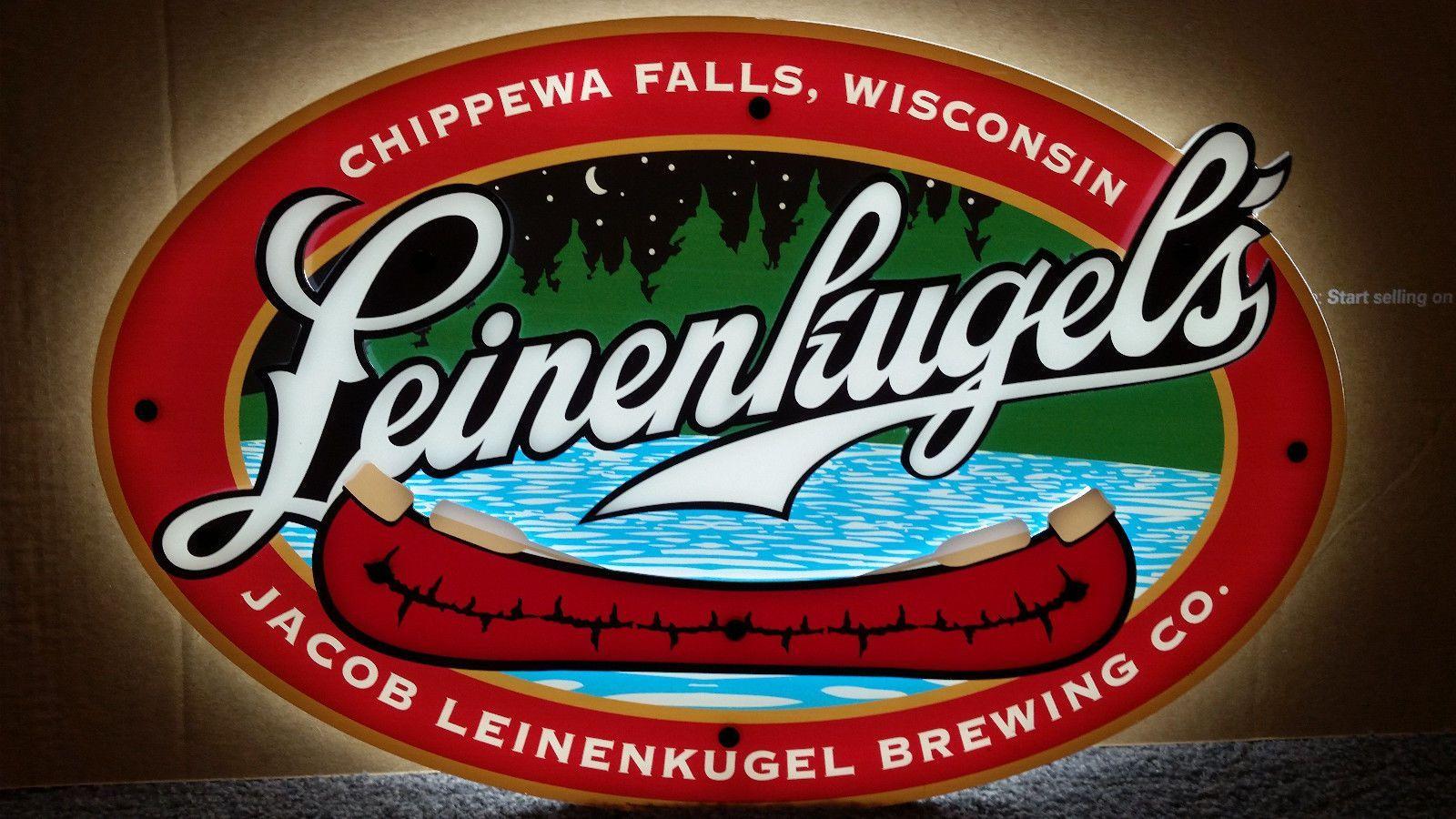 Linenkugals Logo - Leinenkugel's Beer Logo Led 3-d Red Canoe Bar Sign Light 23