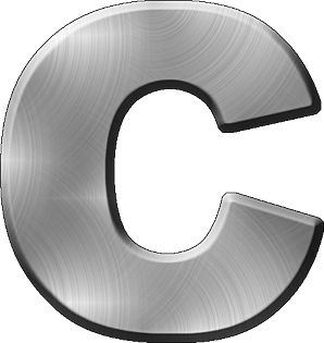 U Letter C Logo - Presentation Alphabets: Brushed Metal Letter C