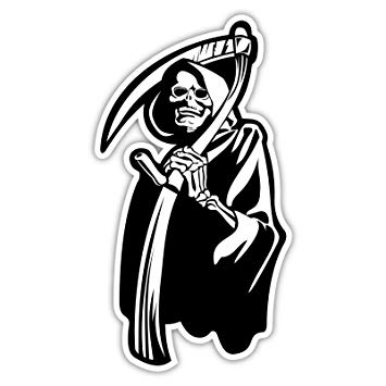 Reapers Automotive Mechanic Logo - Death grim reaper scary sticker decal 3 x 5: Automotive