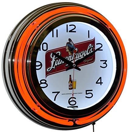 Leinenkugel Logo - Leinenkugel's Beer Logo 15 Red Double Neon Wall Clock