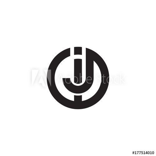 Ij Logo - Initial letter ij, ji, j inside i, linked line circle shape logo ...