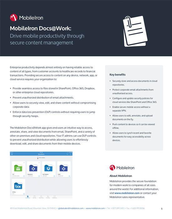 App Stpre MobileIron Logo - MobileIron Docs@Work datasheet | MobileIron.com