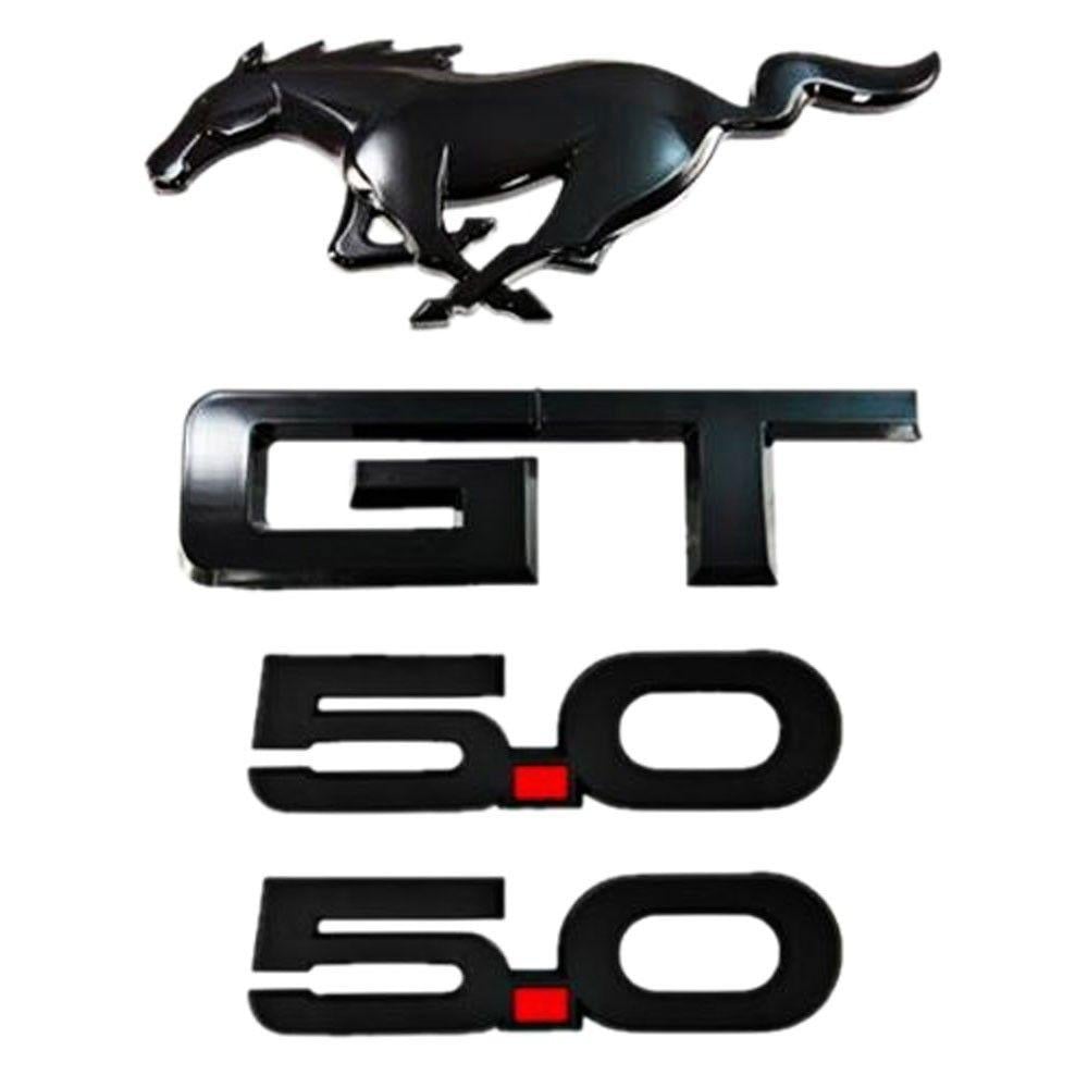 Mustang 5.0 Logo - 15 17 Mustang GT Black Out Emblem Pack Ford Officially Licensed