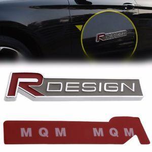 Red and Silver Automotive Emblems Logo - New 9*2CM 3D Metal ROESIGN Logo Car Emblem Badge Sticker Decal Red+ ...