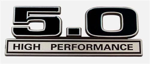 Ford Mustang 5.0 Logo - Mustang 5.0L High Performance Emblem Black - LMR.com