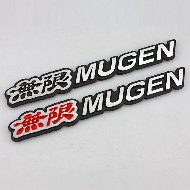 Red and Silver Automotive Emblems Logo - Black Red Silver Mugen Thick Aluminum Zinc Alloy Car Styling