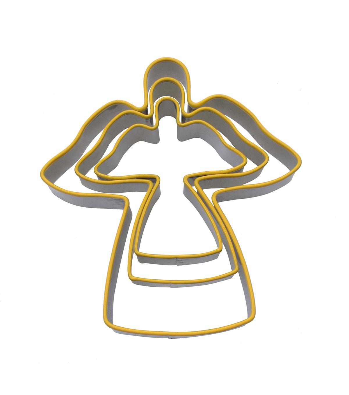 Yellow Angel Logo - Christmas Holiday 3 Pk Metal Cookie Cutters Yellow Angel