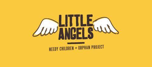 Yellow Angel Logo - Little Angels logo. angels. Logo design, Logos