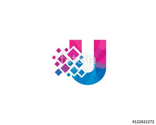 Colorful U Logo - U Letter Multiply Colorful Shadow Logo Designs Element Stock image