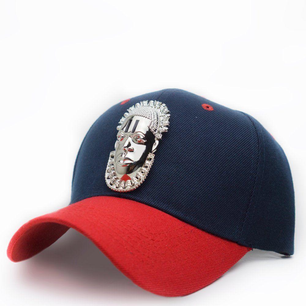 Silver and Red X Logo - QUEEN IDIA Hat Navy Red X Silver