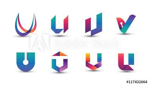Colorful U Logo - Abstract Colorful U Logo of Letter U Logo this stock