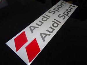 Silver & Red X Logo - 2 x Audi Sport Cut Text 300mm 12